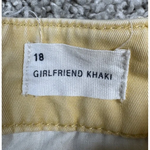 Gap Girlfriend Khaki Straight Fit Solid Yellow Casual Womens 18 Measures 38x27 - Picture 4 of 8